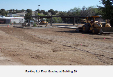 PARKING LOT BUILDING 29 SHOWING ALL DUG UP